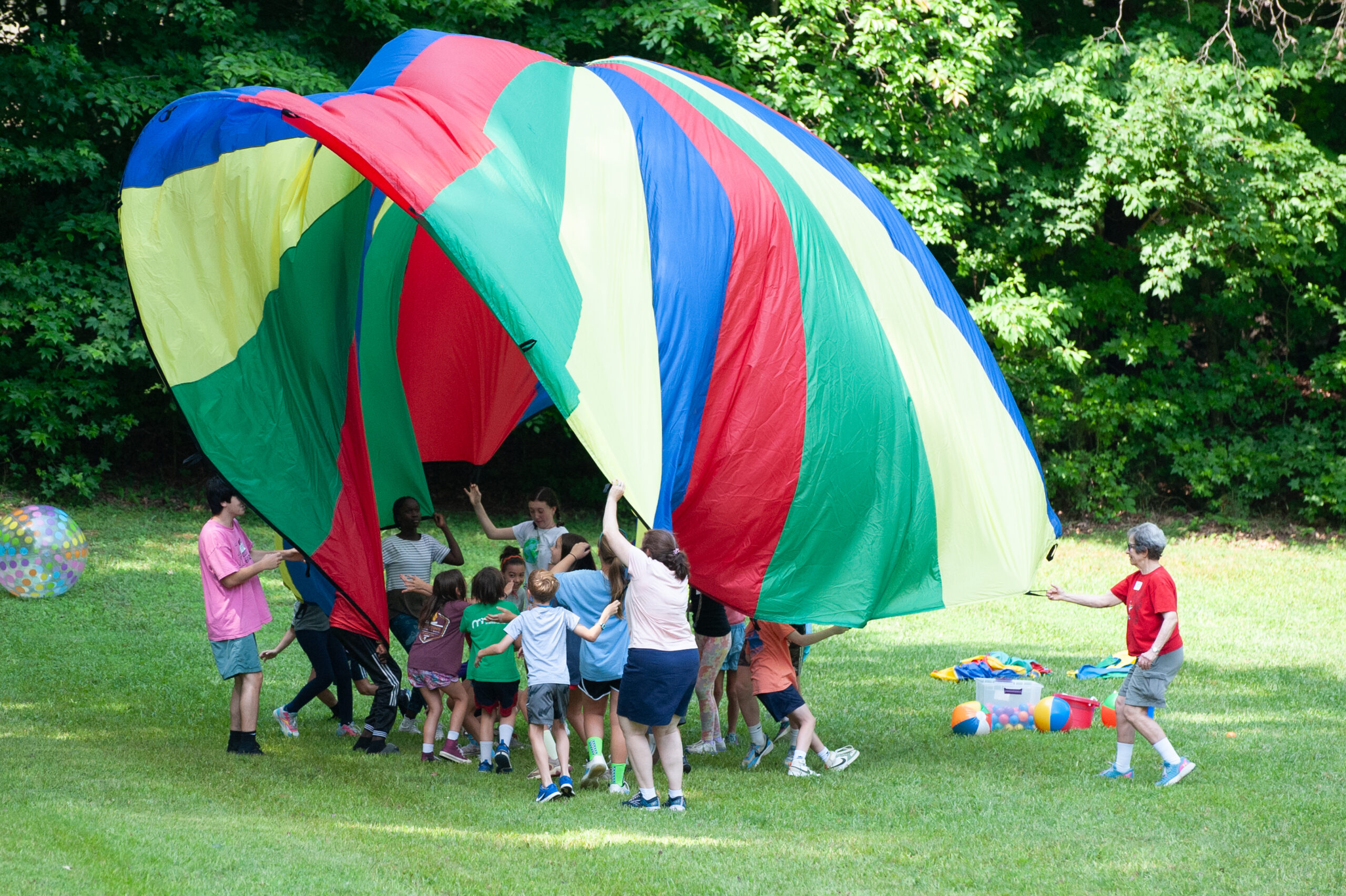 Children learning together outside